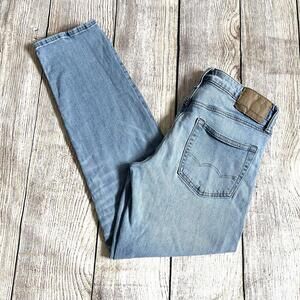 Mens 29 x 32 Stretch Denim Light Blue American Eagle Airflex+ Skinny Jeans